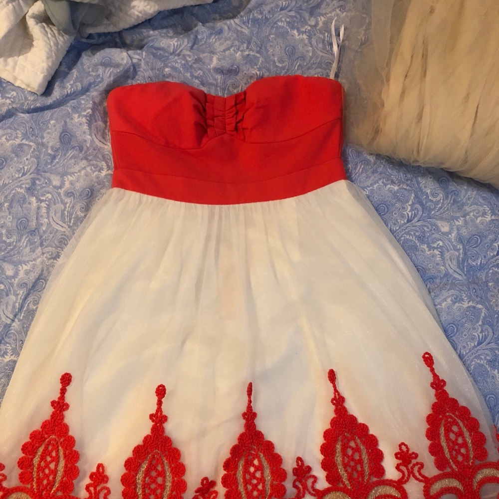 Orange and white Mod Cloth dress